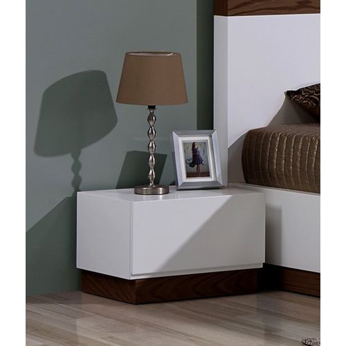 Velador Mesa de Noche Paraiso color Blanco 1 cajón TU MESITA