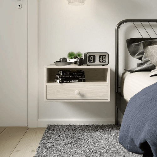 Velador Flotante Contemporáneo Vinil Blanco 50cm