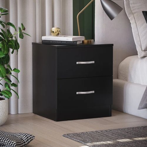 Velador Moderno 2 cajones Rous Color negro TU MESITA