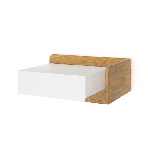 Velador Flotante Moderno 1 cajón Tiny color Blanco/Duna TU MESITA