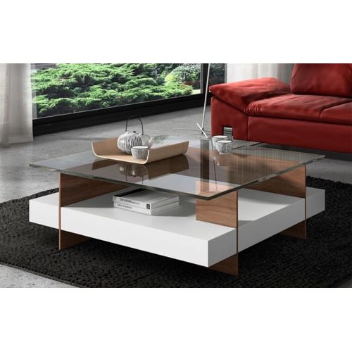 Mesa de Centro Contemporánea Marabi Blanco-Marrón 100 cm