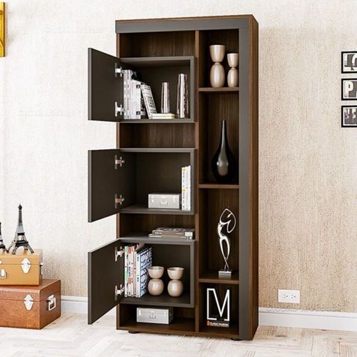 Estante Multifuncional Shantal color Marrón/Negro TU MESITA 3 puertas