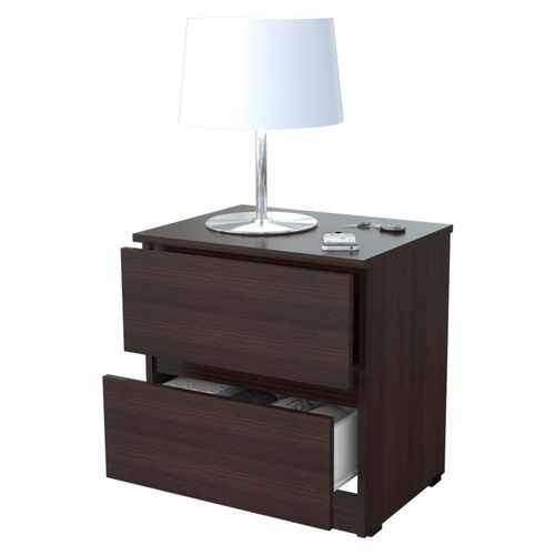 Velador Moderno Thiago 2 Cajones Wengue
