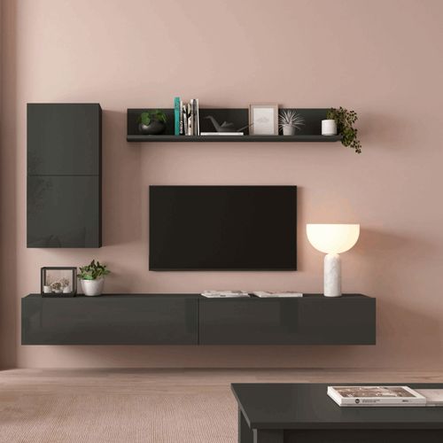 Juego de Muebles para TV flotantes Trenner color Negro TU MESITA