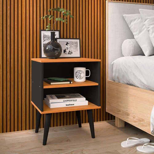 Mesa de noche multiusos Lebrón colo Negro/Duna TU MESITA