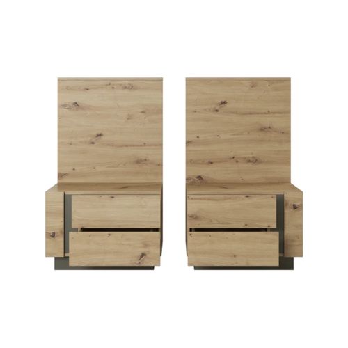 Mesa de Noche o Velador Moderno Pack x2 Stalin 2 cajones TU MESITA