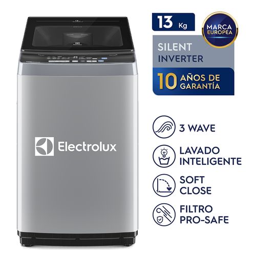 Lavadora Electrolux Carga Superior 13kg Efficient Silent Inverter Gris (EWIJ13F2XSYG)