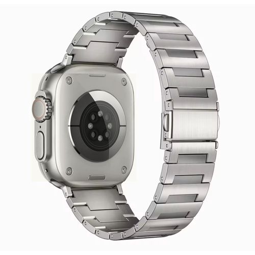 Correa De Titanio Para Apple Watch Ultra 1 Ultra 2 Rectángulos Centrales de Acero Inox