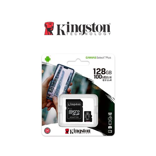 Tarjeta memoria MicroSD Kingston 128GB Canvas SelectPlus con Adaptador