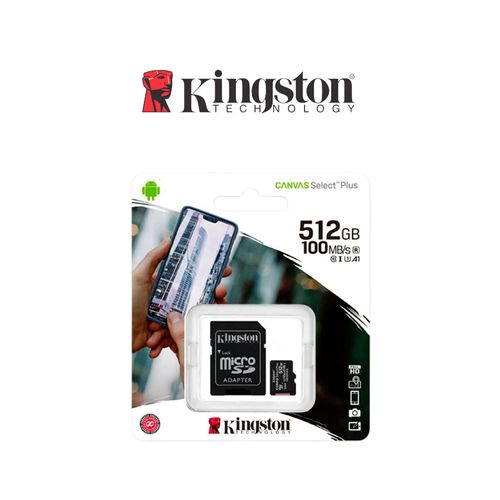 Tarjeta memoria MicroSD Kingston 512GB Canvas SelectPlus con Adaptador