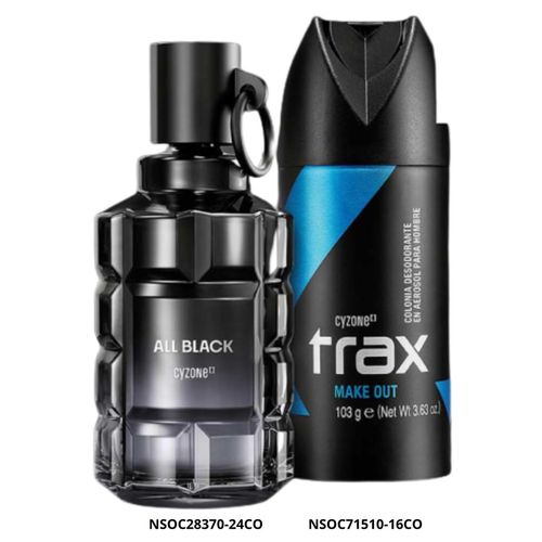 Set CyZone Perfume All Black con Trax Make Out Desodorante