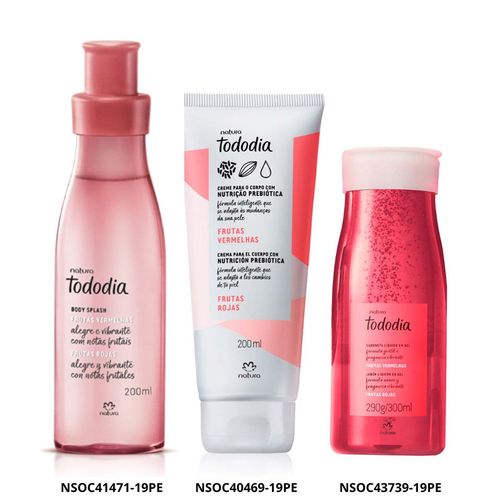 Set Tododia Natura Body Splash Frutas Rojas Colonia, Crema y Jabón