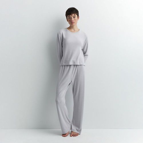 Polo Pijama Sfera Mujer Canalé Grueso Gris Claro