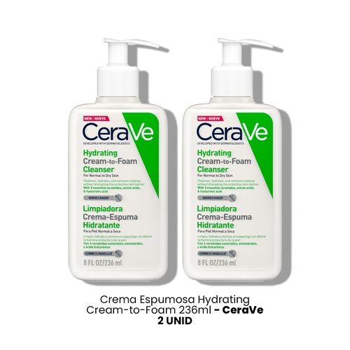 Limpiador Crema Espumosa Hydrating Cream-to-Foam 236ml 2 Unidades