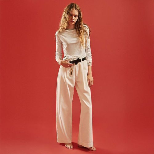 Jeans Wide Leg Sfera Mujer Relax Blanco