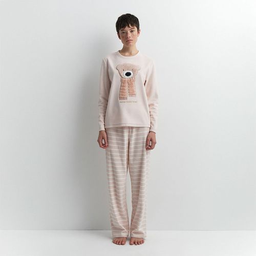 Pijama Sfera Mujer Polar Osito Salmon