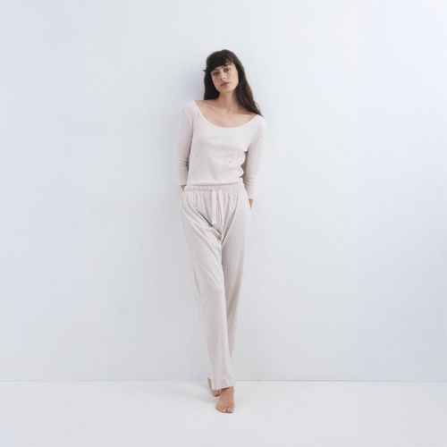 Pijama Sfera Mujer Miniflores Hueso