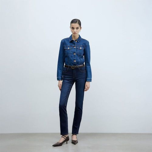 Jeans Recto Básico Sfera Mujer Azul Oscuro
