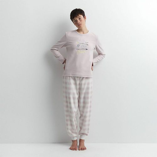 Pijama Sfera Mujer Polar Cuadritos Lila