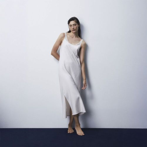 Camisón Pijama Sfera Mujer Raya Tejida Hueso