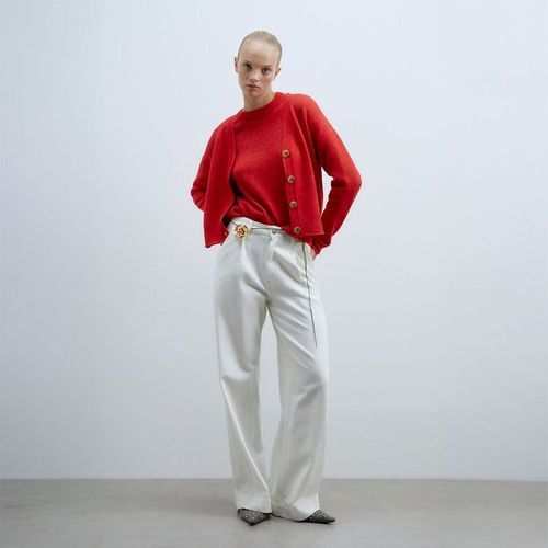 Chompa Sfera Mujer Soft Botones Rojo