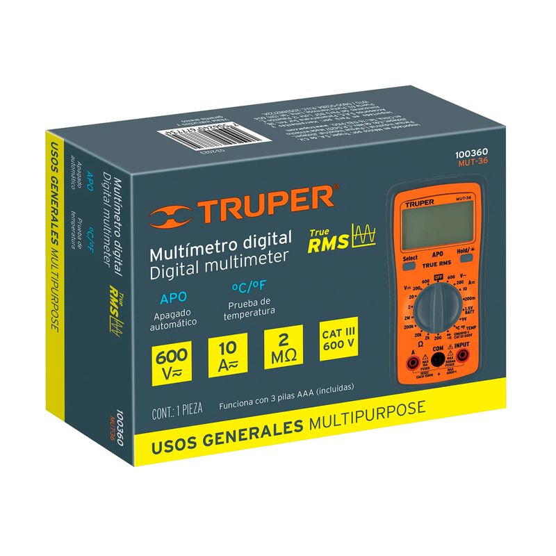 Multitester-Multimetro-Digital-Profesional-Truper-Voltaje-Resistencia-MUT-36