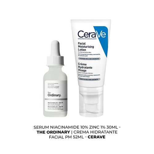 Serum Niacinamide 10% Zinc 1% 30ml+Crema Hidratante Facial PM 52ml