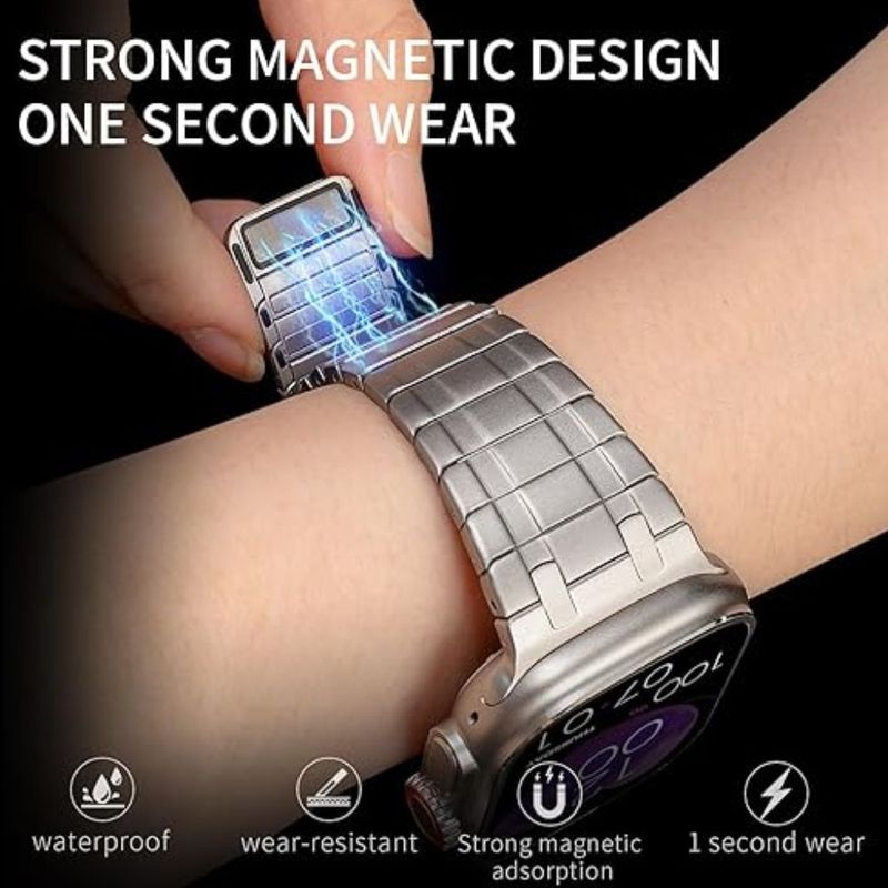 Correa-De-Titanio-Para-Apple-Watch-Ultra-Buckle-less-Magnetico-Matte