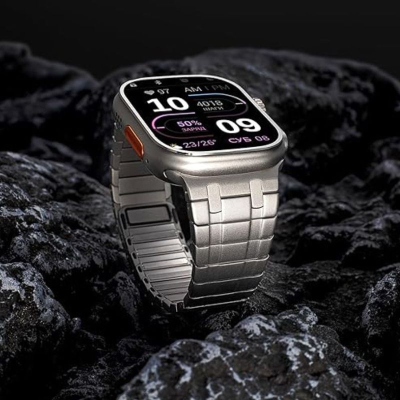 Correa-De-Titanio-Para-Apple-Watch-Ultra-Buckle-less-Magnetico-Matte