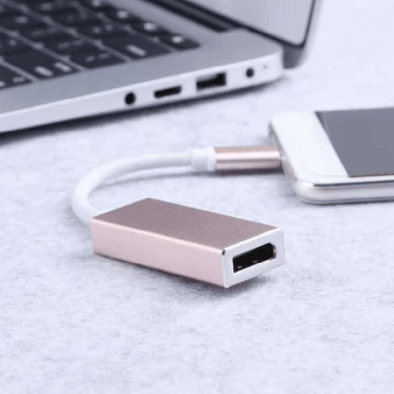 Adaptador-Convertidor-Usb-C-Tipo-C-A-Displayport-Tipo-C-A-Dp---plata