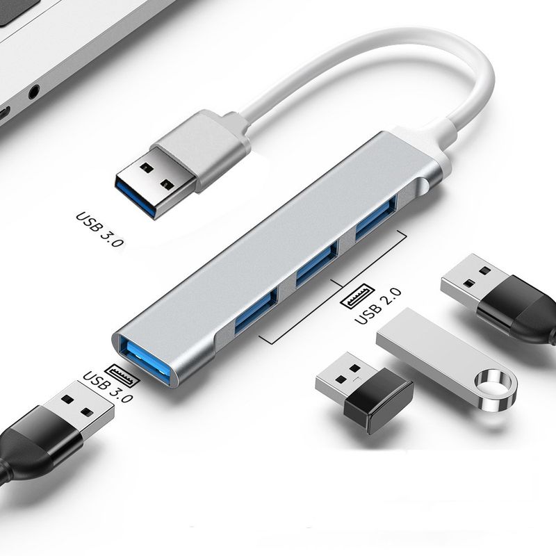 Hub-4-Puertos-USB-30-5gbps-Aluminio-1-x-USB-30-3-x-USB-20