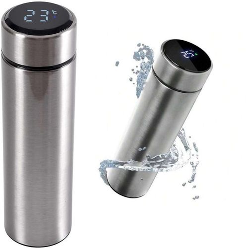Termo inteligente acero inoxidable botella con sensor - plata
