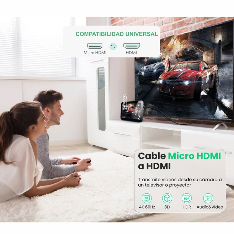 Cable-Micro-Hdmi-a-Hdmi-18-Metros-NETCOM-20-4K-60-Hz-ULTRA-HD