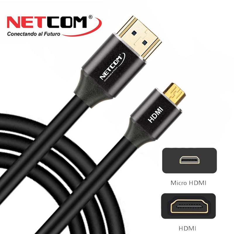 Cable-Micro-Hdmi-a-Hdmi-18-Metros-NETCOM-20-4K-60-Hz-ULTRA-HD