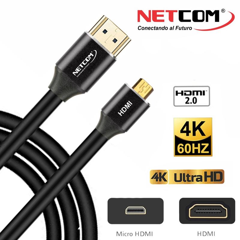 Cable-Micro-Hdmi-a-Hdmi-18-Metros-NETCOM-20-4K-60-Hz-ULTRA-HD