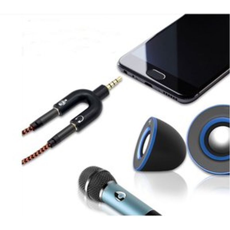 Adaptador-Conector--De-2-Jack-35mm-Estereo-A-Plug-35mm-Trrs---Negro