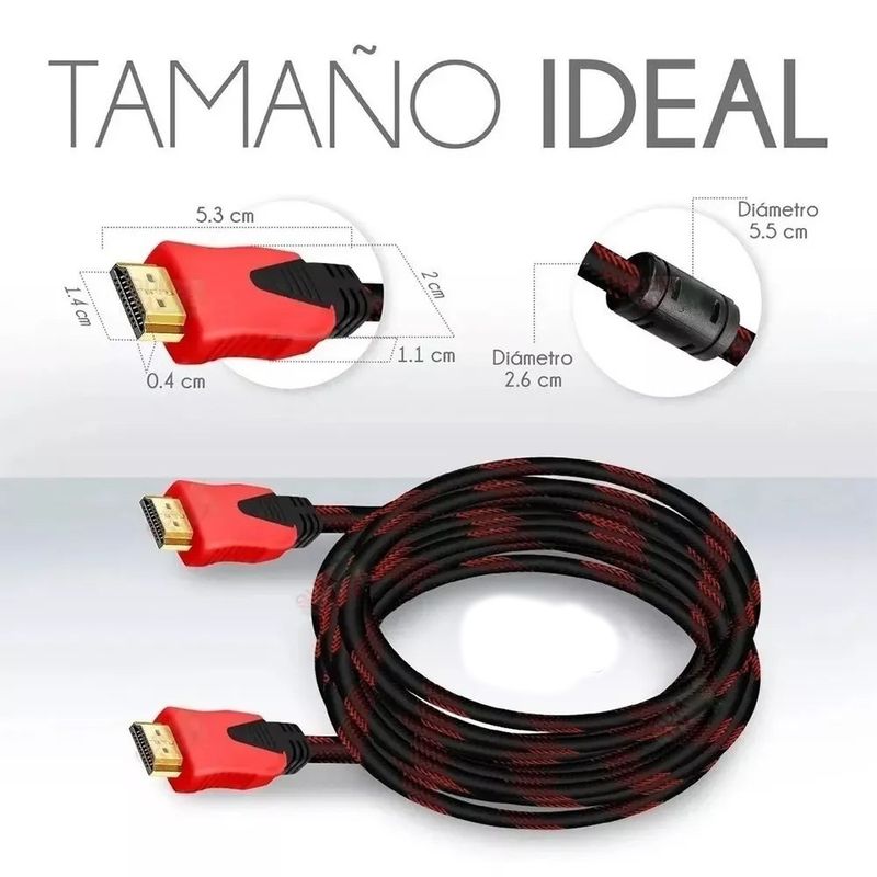 Cable-HDMI-Con-Filtro-25-Metros-Full-HD-3D-V14-Negro-Con-Rojo