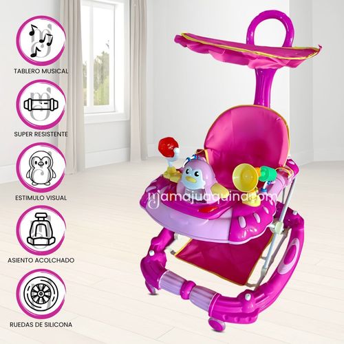 Andador Para Bebé «HAPPY PENGUIN» Fucsia