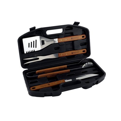 SET DE UTENSILIOS X 04 BBQ CON MALETIN PLAST -FACUSA