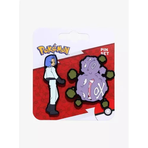 Pokemon Team Rocket James and Weezing Enamel Pin Set
