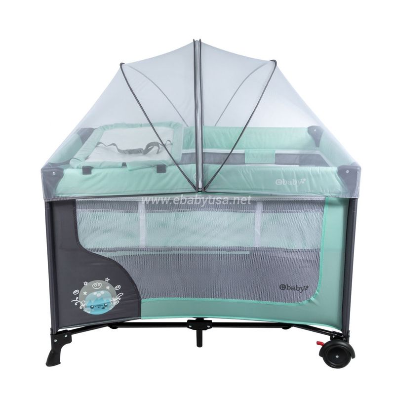 Cuna-Corral-Ebaby-con-Cambiador-Happy-Dream-Verde