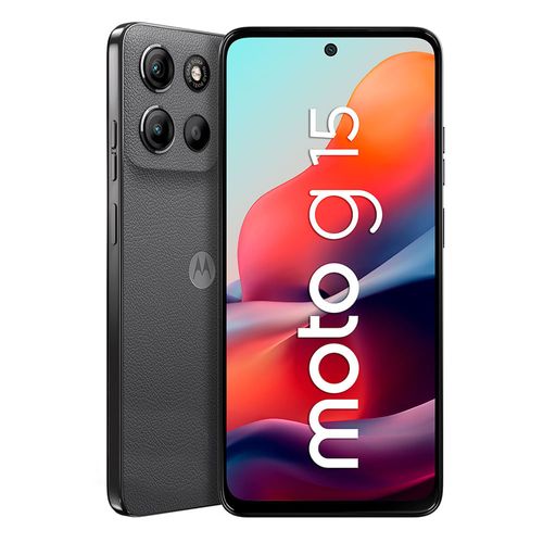 Celular Motorola Moto G15 4G 256GB, 4GB RAM, cámara principal 50MP + 5MP, frontal 8MP, 6.72", gris