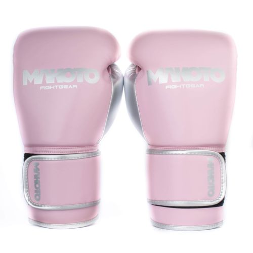 GUANTES DE BOXEO MAKOTO BASIC ROSADO CON PLATEADO 12OZ