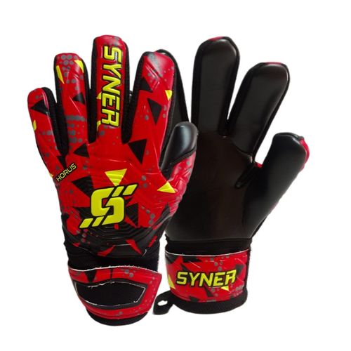 GUANTES PARA ARQUERO DE FÚTBOL HORUS SYNER ROJO TALLA 7