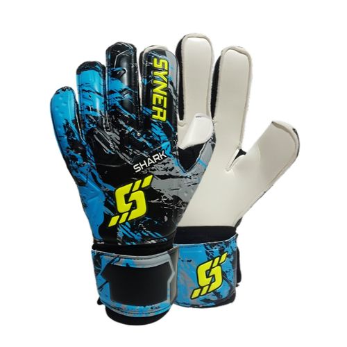 GUANTES PARA ARQUERO DE FÚTBOL SHARK SYNER CELESTE TALLA 8