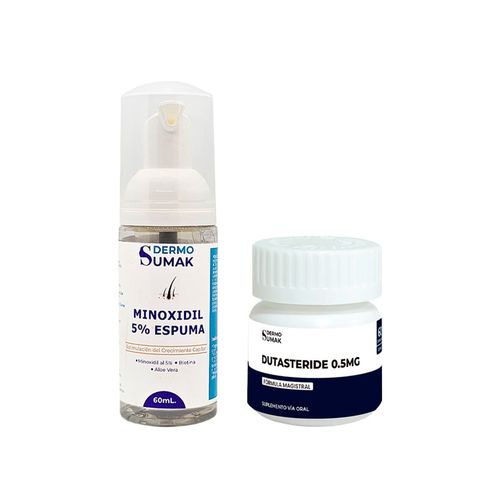 MINOXIDIL 5% EN ESPUMA 60ML + Dutasteride 0.5 mg x 60 Cápsulas