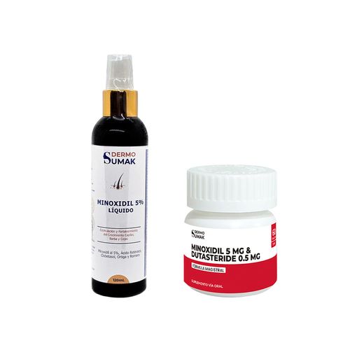 MINOXIDIL 5% LIQUIDO 120ML + dutastemax mg x 60 Caps