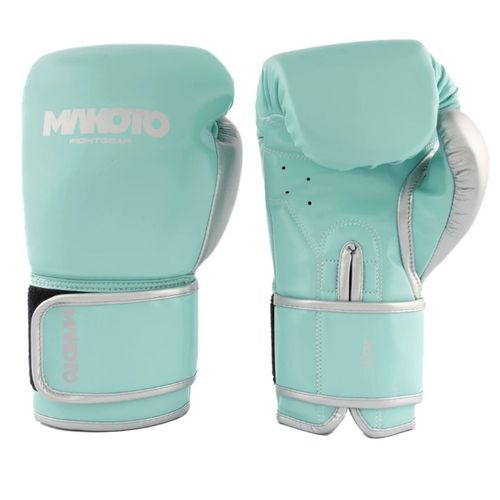 GUANTES DE BOXEO MAKOTO BASIC TURQUESA/PLATA - 12OZ