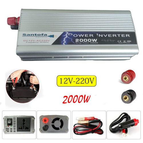 Inversor de Corriente 12v a 220v USB 2000w SANTOFA