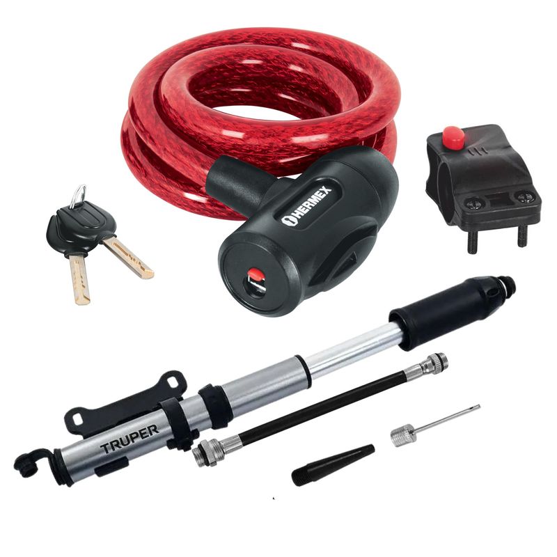 Combo-Candado-cadena----Mini-inflador-para-bicicleta